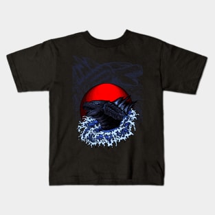 The Great Godzilla off Kanagawa Art Kids T-Shirt